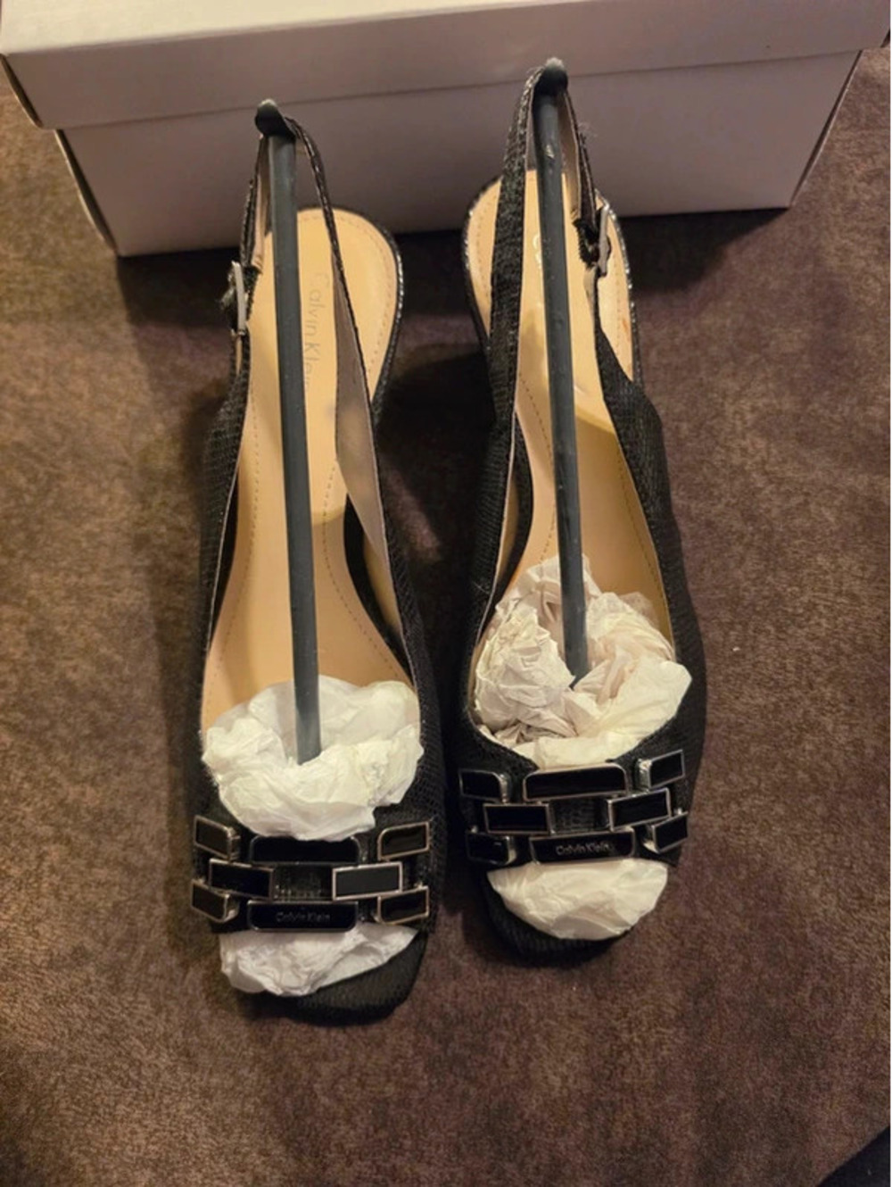 Tawny Old Patent Lizard, Calvin Klein sz10